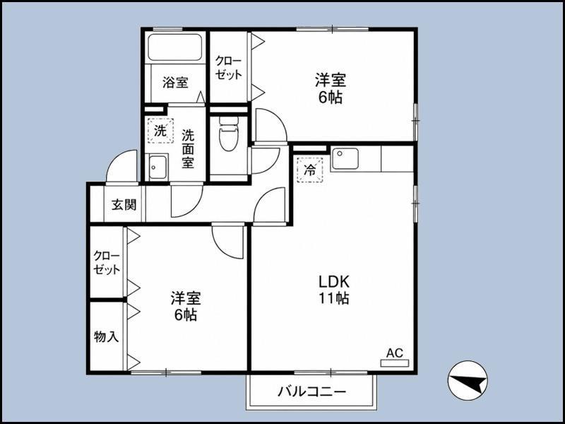FAMILLED(2LDK/2階)の間取り写真