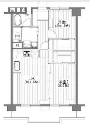 綾瀬共同ビル(2LDK/5階)の間取り写真