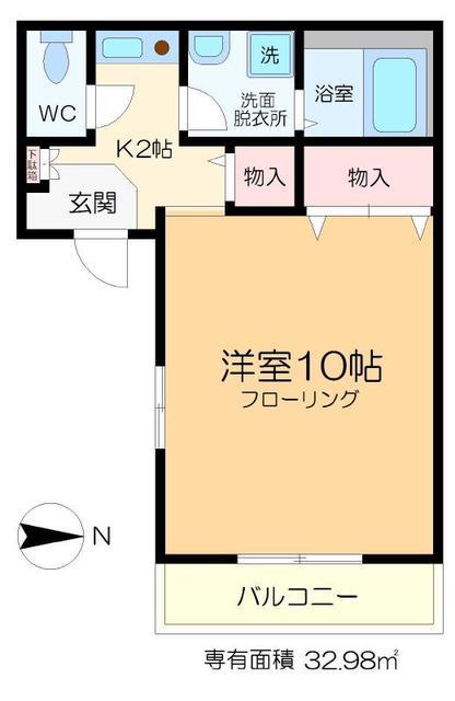 メゾン ド ジョイライフ(1K/2階)の間取り写真