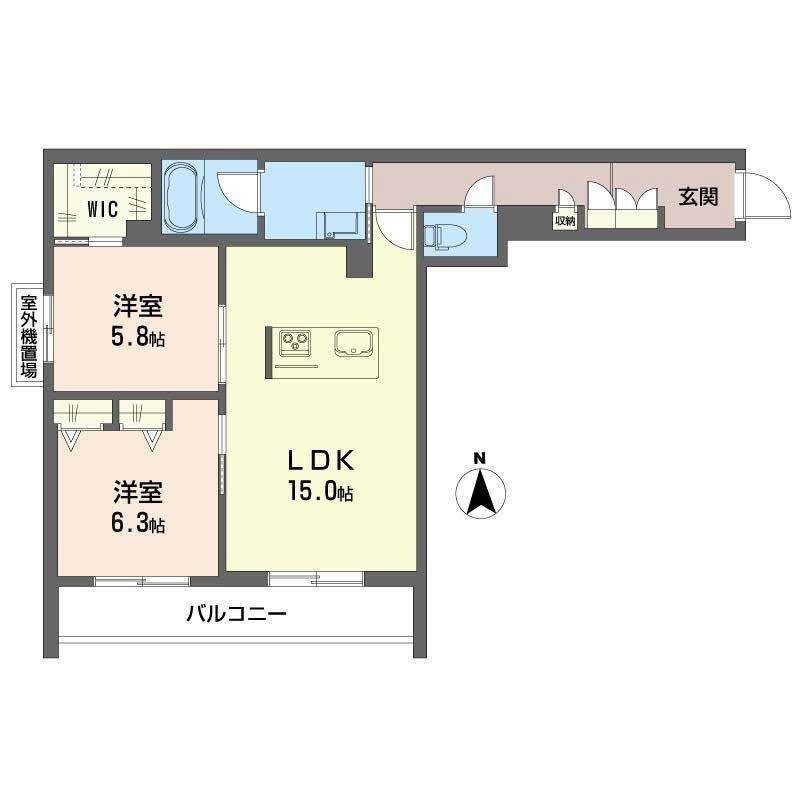 ザ プレンドール(2LDK/3階)の間取り写真