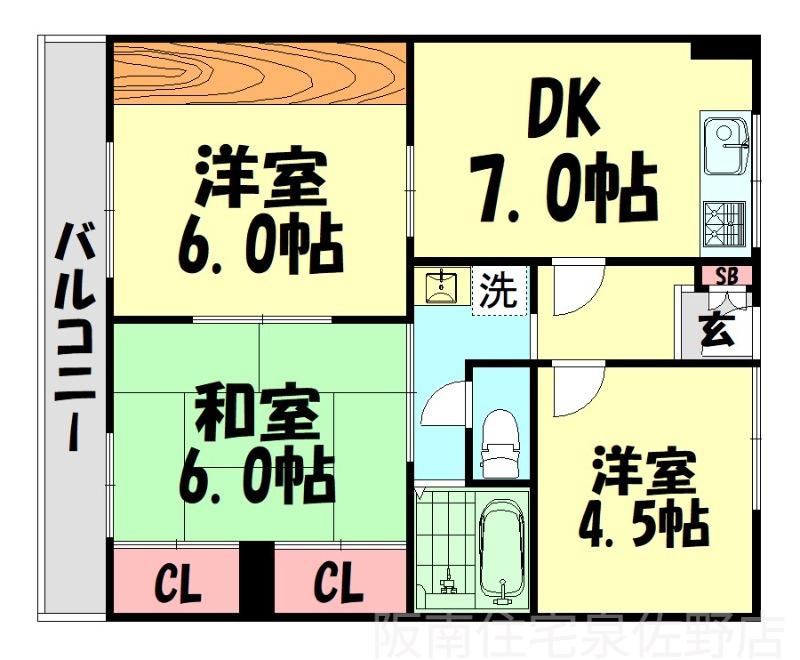 ロジュマンセフィラ(3DK/1階)の間取り写真