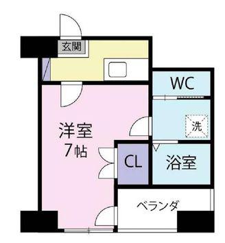 ヴィーダ勝どき(1K/6階)の間取り写真