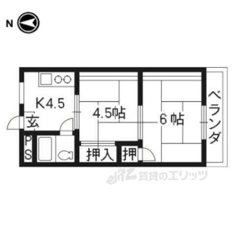 望月 コーポ(2K/1階)の間取り写真