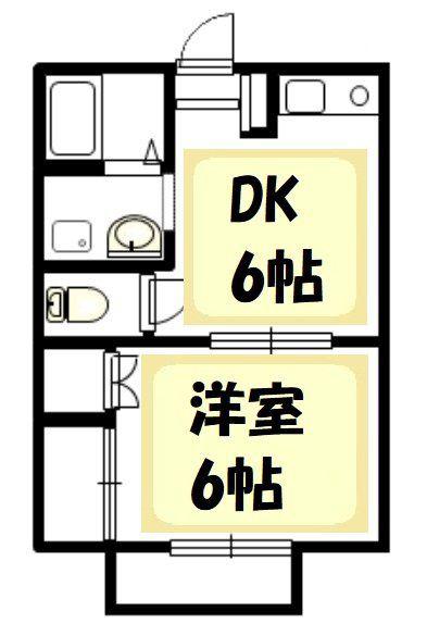 エステート北原(1DK/1階)の間取り写真