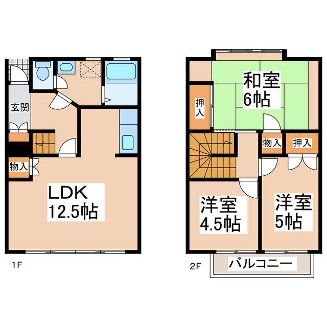 ハイツ鶴峰(3LDK/1階)の間取り写真
