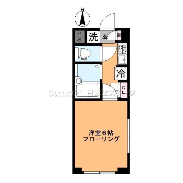 レイクヒル(1K/2階)の間取り写真
