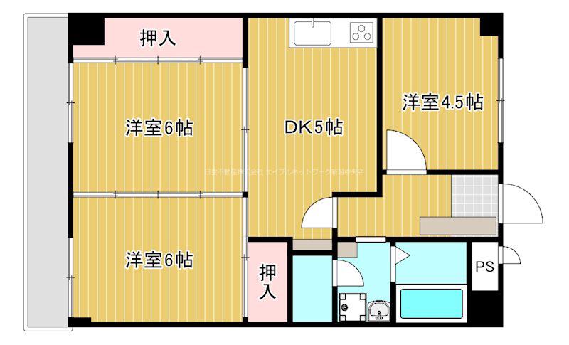 紫竹山レジデンス(3DK/5階)の間取り写真