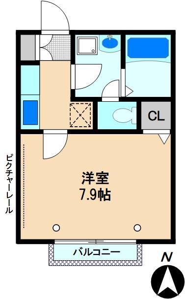 メゾンクレール(1K/1階)の間取り写真