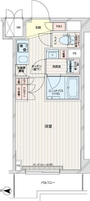 ルーブル本羽田(1K/4階)の間取り写真