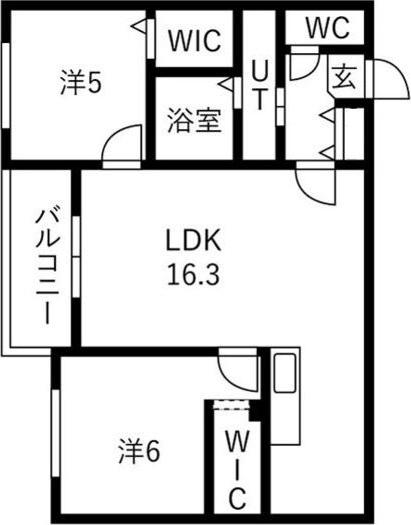 ALIVIS菊水(2LDK/2階)の間取り写真