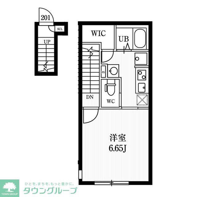 ミハス練馬春日町(1K/2階)の間取り写真