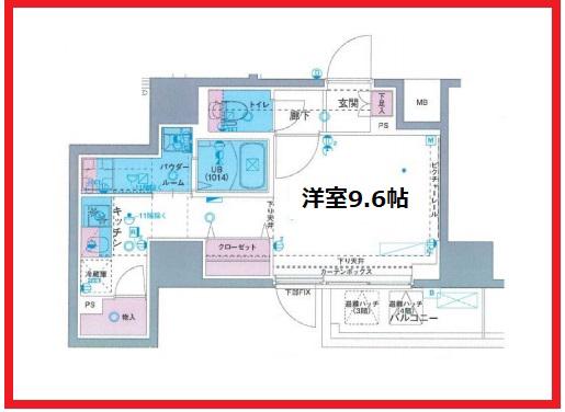 ジェノヴィア駒込駅グリーンヴェール(ワンルーム/9階)の間取り写真