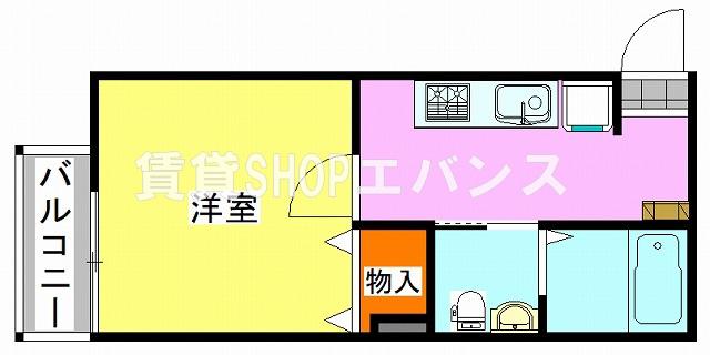津田沼THE CLASS(1K/1階)の間取り写真