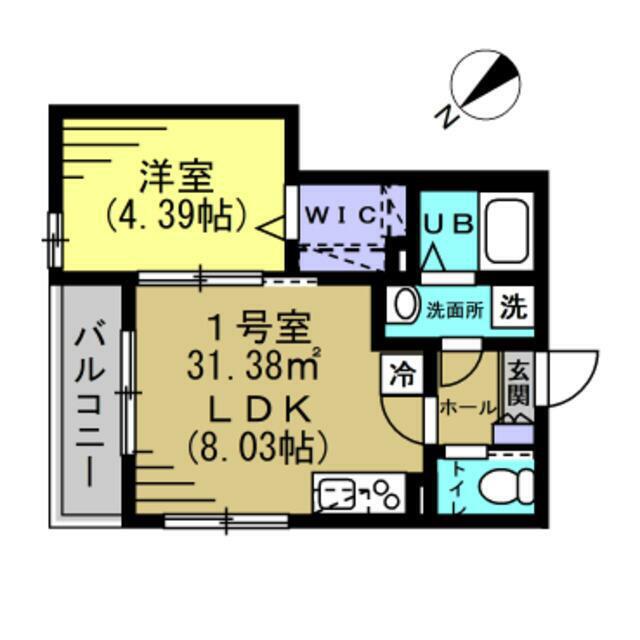 AJ馬橋V(1LDK/3階)の間取り写真