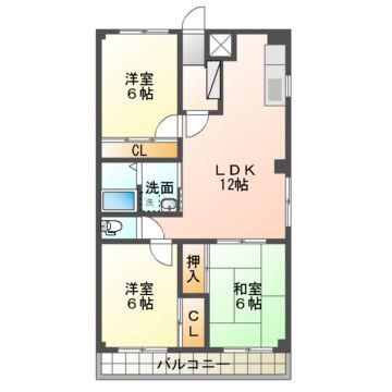 グランドメゾン(3LDK/3階)の間取り写真