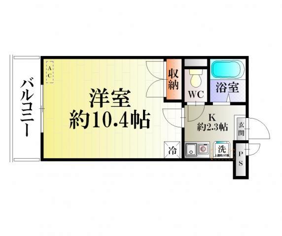 エクレア(1K/3階)の間取り写真
