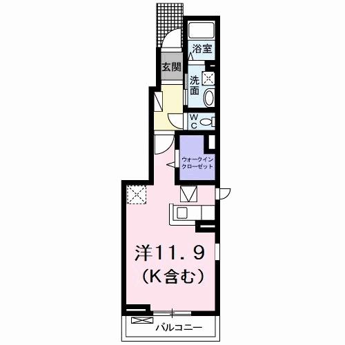 アルモニーII(ワンルーム/1階)の間取り写真