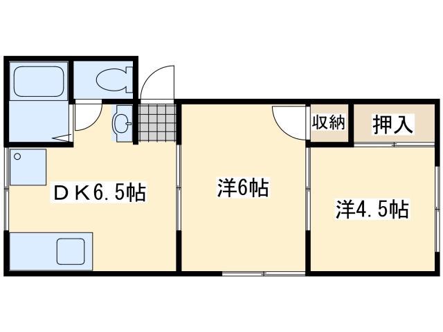 サンハイツ西山(2DK/2階)の間取り写真