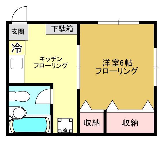 Y&ドミール(1K/1階)の間取り写真