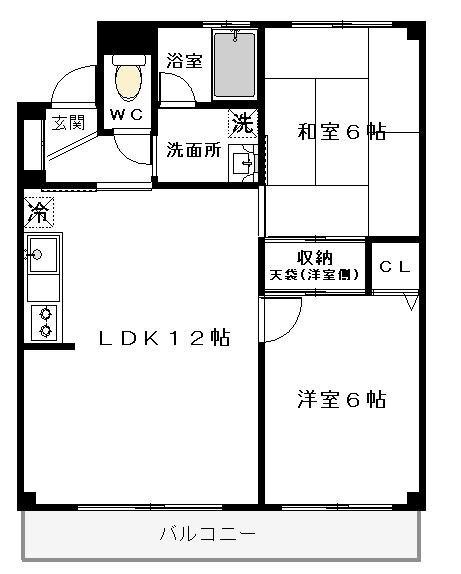 エクシード宮崎台(2LDK/3階)の間取り写真
