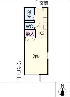I・WIND(1K/2階)の間取り写真
