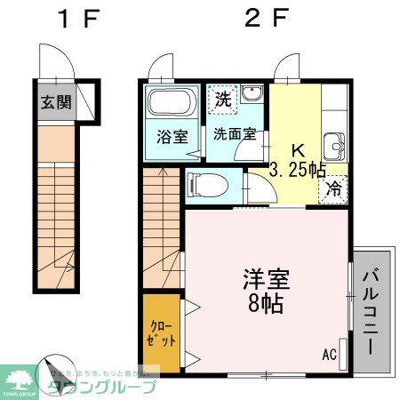 クレールトキオ(1K/2階)の間取り写真