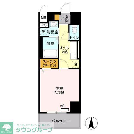 東京メトロ千代田線 綾瀬駅 徒歩5分 9階建 築15年(1K/3階)の間取り写真