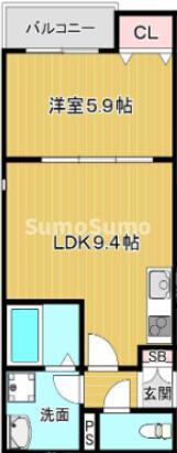 RITZ COURT塚口(1LDK/2階)の間取り写真