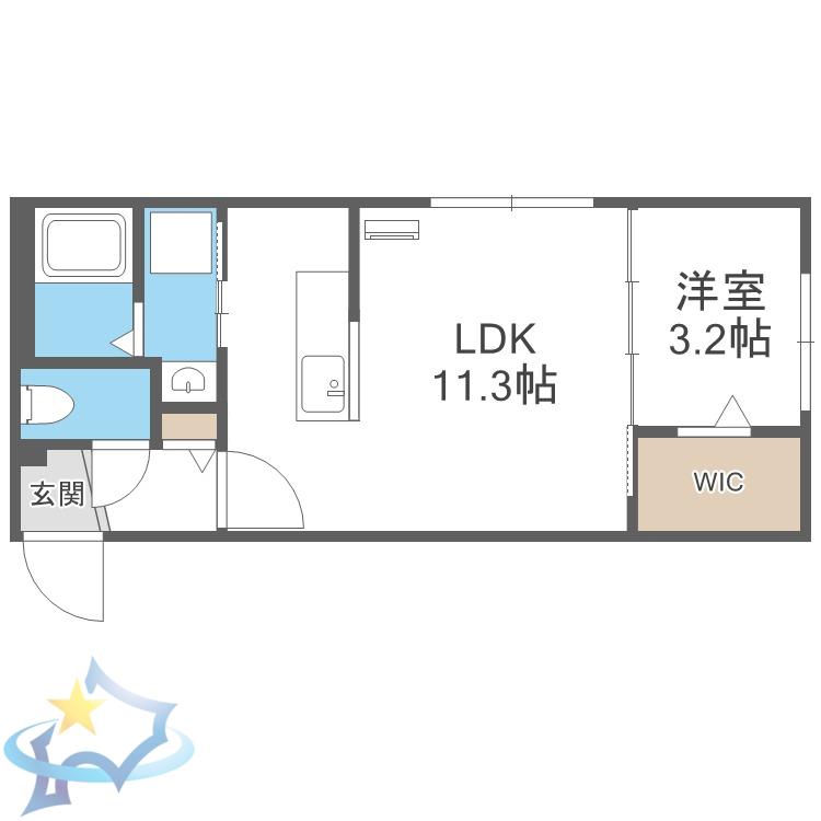 NIRVANA(1LDK/4階)の間取り写真
