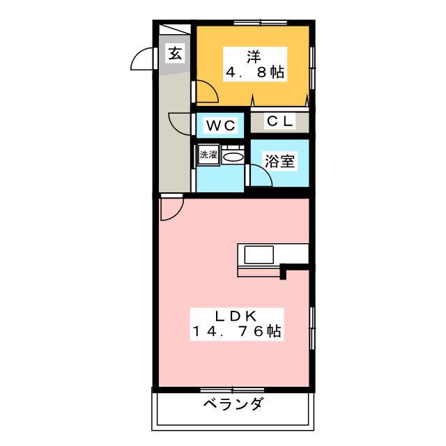 LEON II(1LDK/4階)の間取り写真