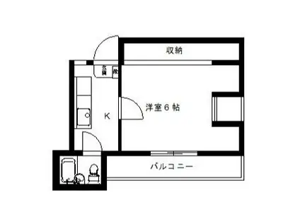 コーポ江尻(1K/3階)の間取り写真
