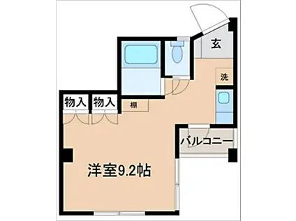 スイートメント高岡町(ワンルーム/3階)の間取り写真