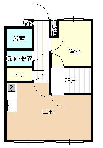 文京レジデンス(1LDK/1階)の間取り写真