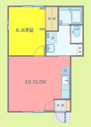 プレステージA(1LDK/1階)の間取り写真
