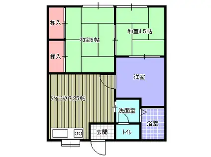 ダイエーコーポ(3DK/1階)の間取り写真