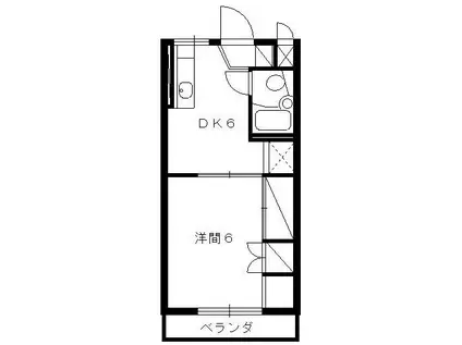 松下レジデンスIII(1DK/2階)の間取り写真