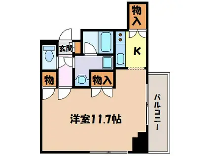 カスタリア栄(ワンルーム/13階)の間取り写真