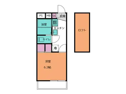 NATURA SHINKOIWA(1K/1階)の間取り写真