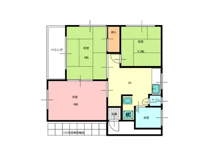 コーポ今野(3K/2階)の間取り写真