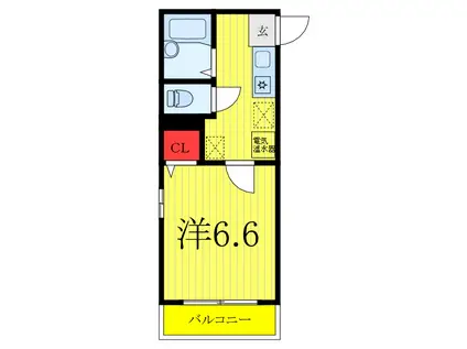 ボー・アステール氷川台(1K/1階)の間取り写真