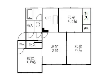 若草501マンション(3DK/4階)の間取り写真
