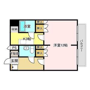 コーポ前田B棟(1K/1階)の間取り写真