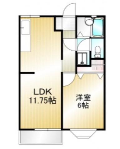 コーポピクニック(1LDK/1階)の間取り写真