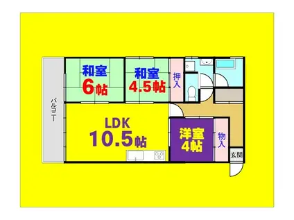 プリンセスル・パンII(3LDK/3階)の間取り写真