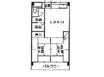 コーポ・カワチ(2LDK/2階)の間取り写真
