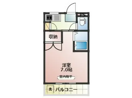 パークプレイス平井II(1K/4階)の間取り写真