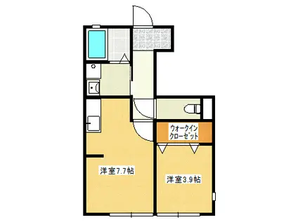 ルームパルA棟(1LDK/1階)の間取り写真