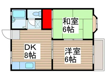 桜ハイツ(2DK/1階)の間取り写真