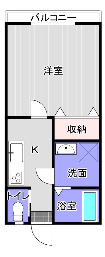 メゾンドソレイユ(1K/2階)の間取り写真