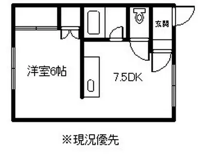 ハイツサンフラワー(1DK/2階)の間取り写真